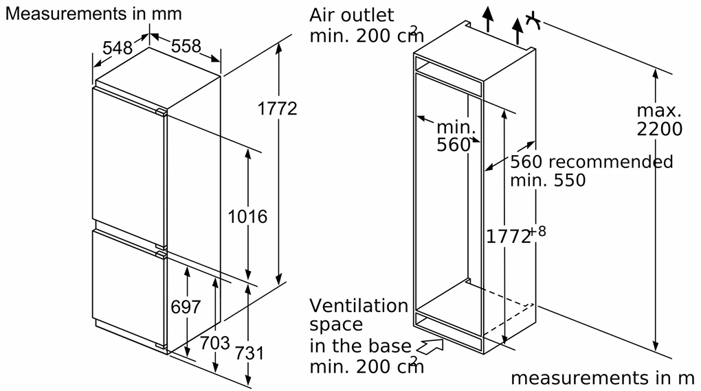 Tủ lạnh âm tủ Siemens 260 lít KI86NADD0 iQ500